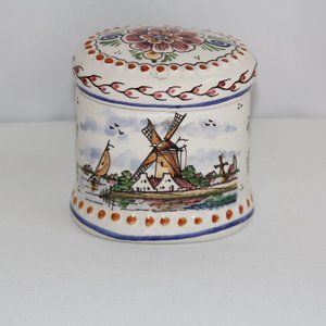 Delft Holland Oval Jar with Lid